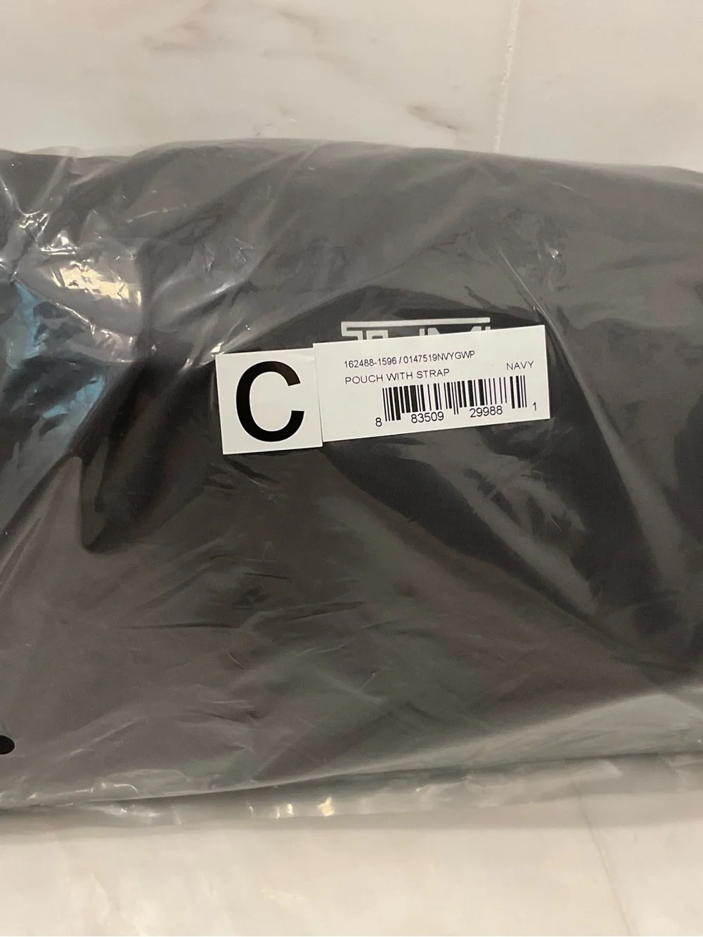 NEW TUMI 8.75” Ballistic Nylon Zippered Pouch with Strap Cosmetic Bag NAVY BLUE